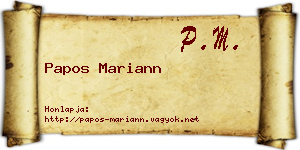 Papos Mariann névjegykártya