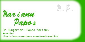 mariann papos business card